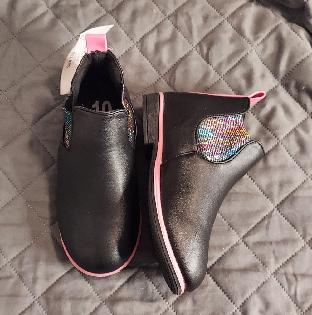 Black and Pink Kids Shoes